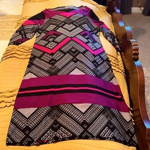 Women’s three-quarter length sleeve multi colored dress